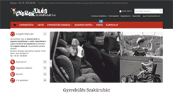 Desktop Screenshot of gyerekulesszakaruhaz.hu